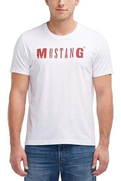 Mustang Λευκό T-Shirt με λογότυπο
