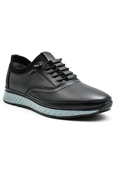 Levarno Flexora02 Genuine Leather Black Orthopedic Gel Casual Men's Shoes