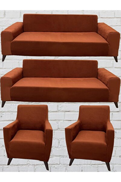 Sahaneev 3 3 1 1 Italyan Süet Koltuk Örtüsü(KİREMİT)