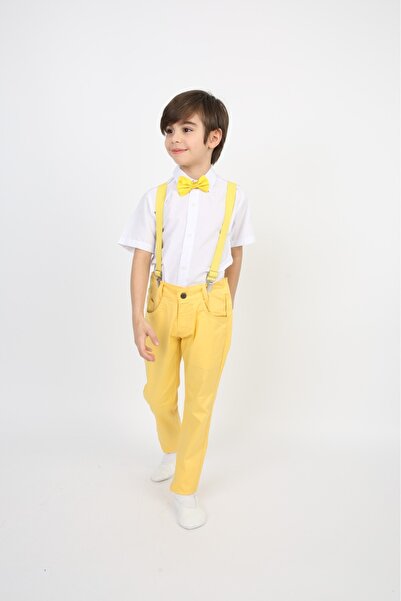 Nacar Boy's Suit: Military Bow Tie, Shirt, Pantalon - Yellow, Saks Turquoise,...