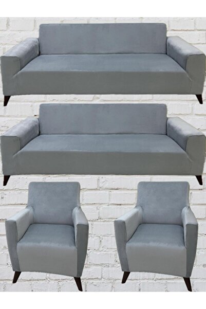 Sahaneev 3 3 1 1 Italyan Süet Koltuk Örtüsü(AÇIKGRİ)