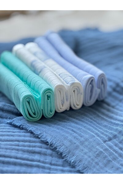 BETSY STUDIO Cotton Baby Mouth Wipes Set of 6 Blue
