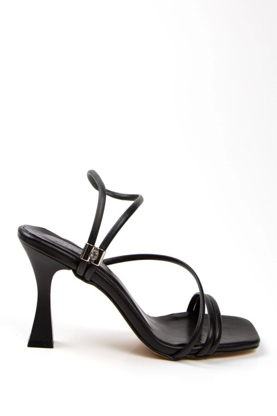 GULT Pantofi de vară cu toc subțire pentru femei, negri