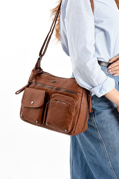571 Collections Çanta Чанта за през рамо от изкуствена кожа, кафява (модел: 571-13-10K)