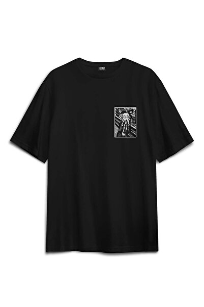 ZOKAWEAR Black Oversize T-Shirt Scream Edward Munch Painting Horror Painter B...