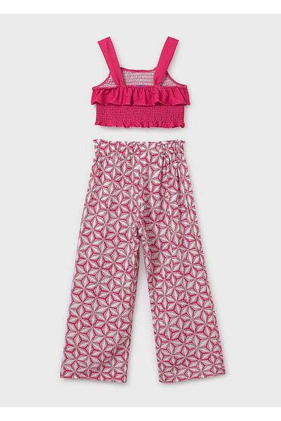 MAYORAL Girl Printed Trousers Suit - 10-14 Years - Fuchsia