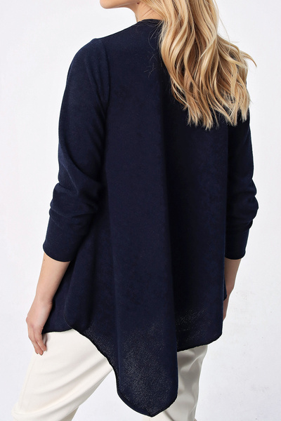 VAGGON Women's Navy Blue Asymmetrical Cut Tunic Prmx5261