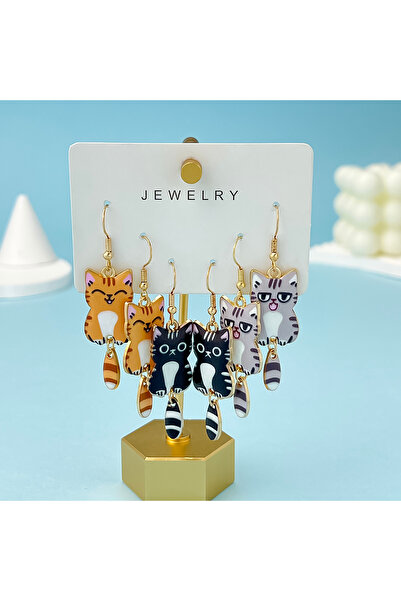 Choice ER617 3 أزواج من أقراط الأذن المتدلية المصنوعة من سبائك المينا الجديدة...