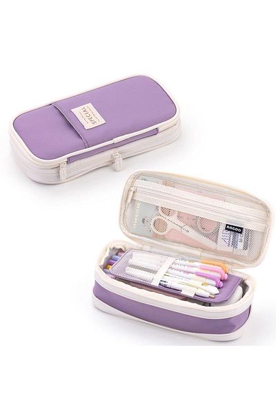 Choice Purple Kawaii Pencil Cases Large Capacity Pencil Bag Pouch Holder Box For Girls Boy Office Student S