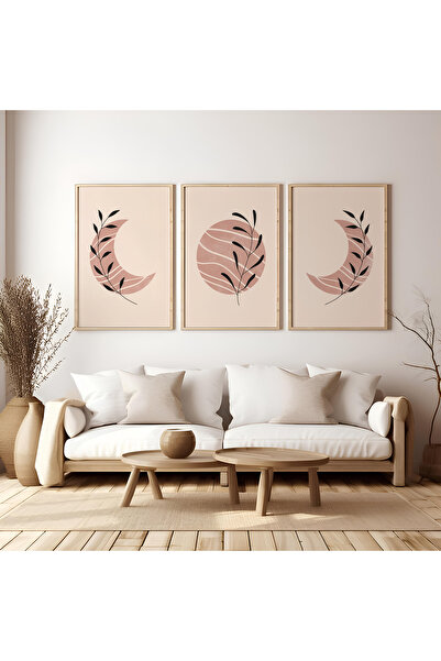 ARTCASTLE 3-компонентен комплект картини с дървена рамка „Луна“