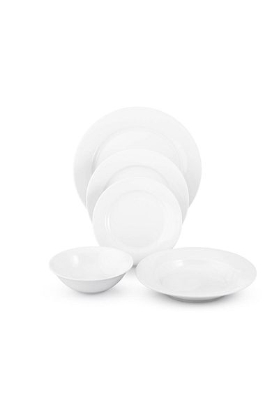 Dania 30-piece white dinner set serves 6 people