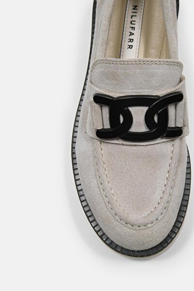 NILUFARR Dorina Bej Справжній замшевий жіночий лофер