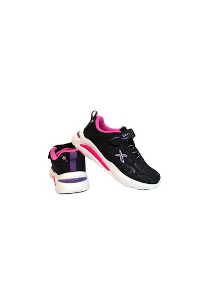 Kinetix Bosb Black-Fuchsia Velcro Fuspet Girls' Sports Shoes