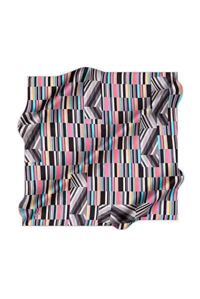 Aker Шарф з геометричним візерунком з шовкового крепу