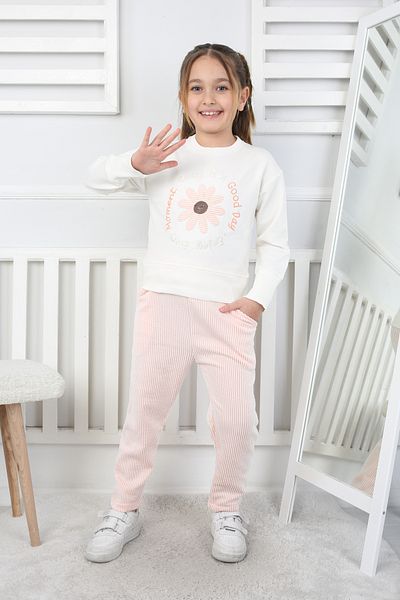 e-çocuk Daisy Printed Girl's Bottom and Top Set 200770