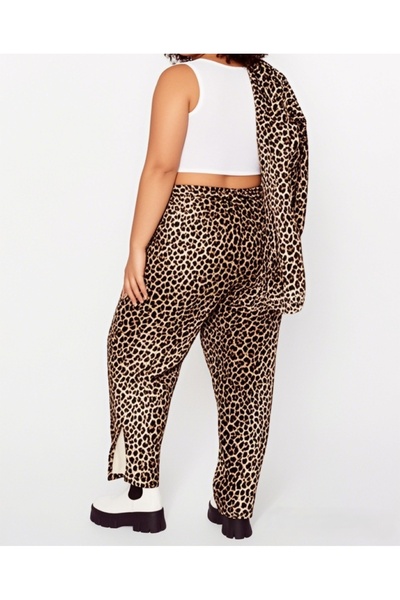 Şans Γυναικείο τζιν με σχέδιο Leopard, ψηλόμεσο και 5 τσέπες