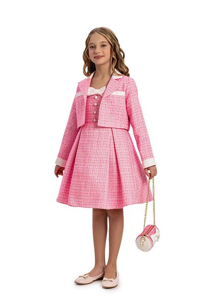 Pamina Girl's Dress Bolero and Bag 8-14 Years Pink