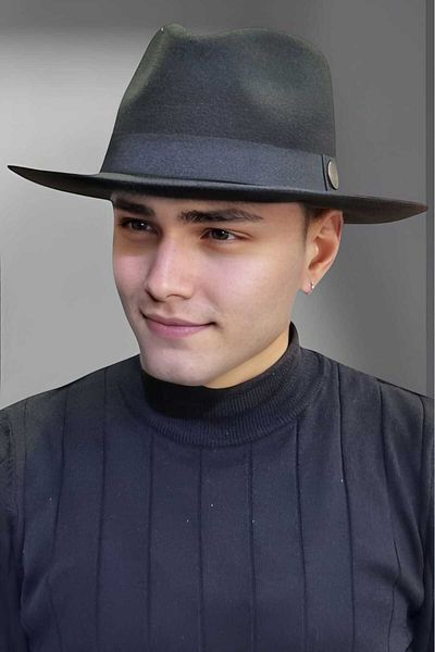 Uniquetrenders Мъжка панамска кашмирена шапка федора с гащеризон