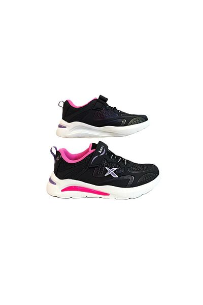 Kinetix Bosb Black-Fuchsia Velcro Fuspet Girls' Sports Shoes