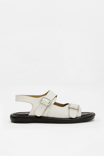 NILUFARR Genuine Leather Mango Beige Women's Sandals