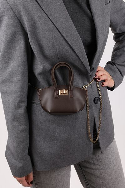 NOTHING Women's Gold Lock Mini Çanatça Coffee Bag and Shoulder Bag