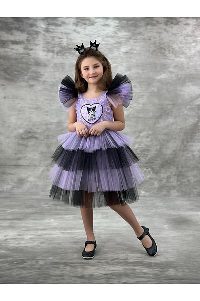 RAPAPA Rochie de seara pentru fetita Kuromi Crown pentru petrecere de aniversare 250202