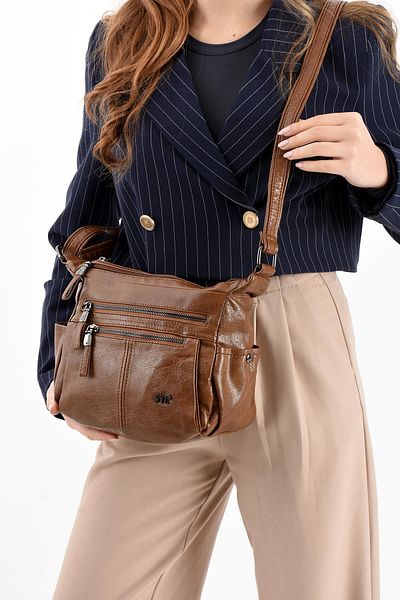 571 Collections Çanta Чанта за през рамо от изкуствена кожа, кафява (модел: 571-13-13H)