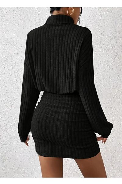 Gubo Women's Stylish Turtleneck Sweater Dress Cotton Seasonal and Winter Dress