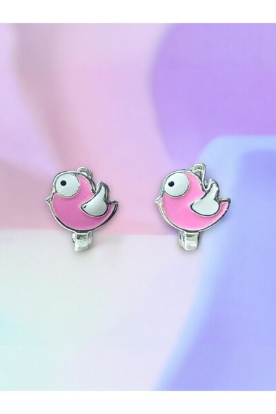 LITTLELUXE Küçük Kuş 925 Ayar Gümüş Çocuk Küpe, Kız Çocuk Küpesi, Çocuk Gümüş Küpe, Kız Çocuk Gümüş Küpe