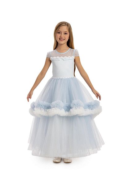 Pamina Blue under 3-7 Years Girls Dress and Tulle Evening Dress