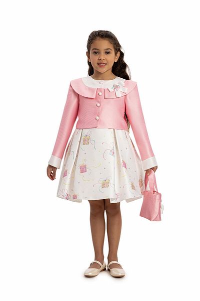 Pamina Girl's Dress Bolero and Bag 3-7 Years Pink