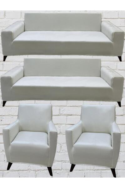 Sahaneev 3+3+1+1 İtalyan Süet Koltuk Örtüsü(KREM)