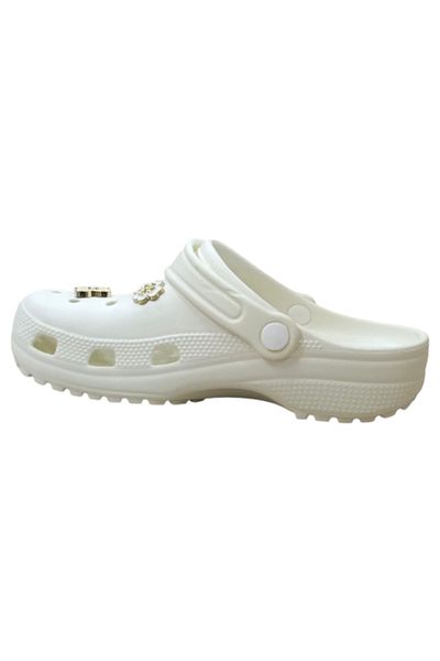 Akınal Bella Women's Cros Sabo Slippers Sea Pool Beach Garden Slippers Closed Toe Slippers with Stone Accessories