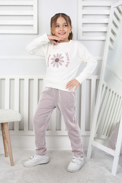 e-çocuk Daisy Printed Girl's Bottom and Top Set 200770