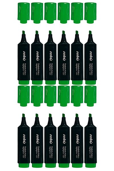 YŞK Sırdaş 601 Green Highlighter 12 Pieces