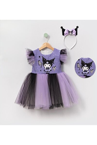 Pasur Bebe Rochie Kuromi cu detalii din tul și accesorii coroană pentru fete