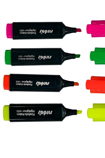 YŞK Sırdaş 4 Highlighters - Green, Yellow, Pink, Orange