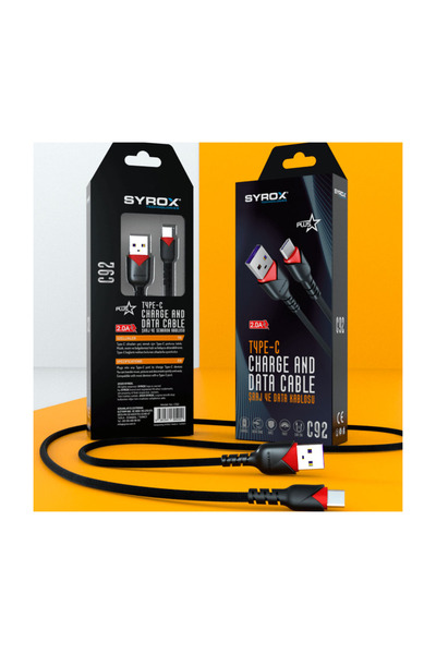 Syrox C92 Type-c Girişli 2.0a Hızlı Şarj Ve Data Kablosu