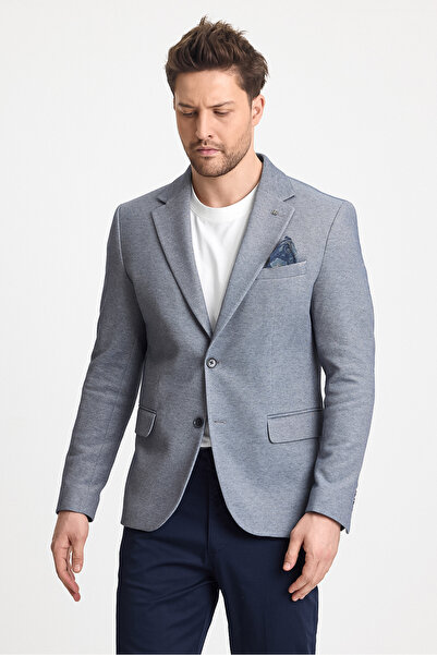 Frappoli Abrinessi Ανδρικό μπουφάν μπλέ μπλέ μεγάλου μεγέθους από βαμβακερό λύκρα που τεντώνει