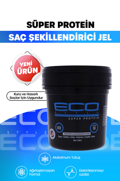 ECO Style Super Protein Saç Şekillendirici Jel Maximum Tutuş 236 ml Styling G...