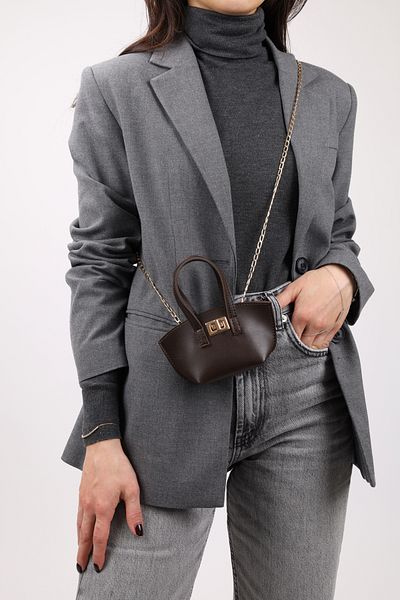 NOTHING Women's Gold Lock Mini Çanatça Coffee Bag and Shoulder Bag