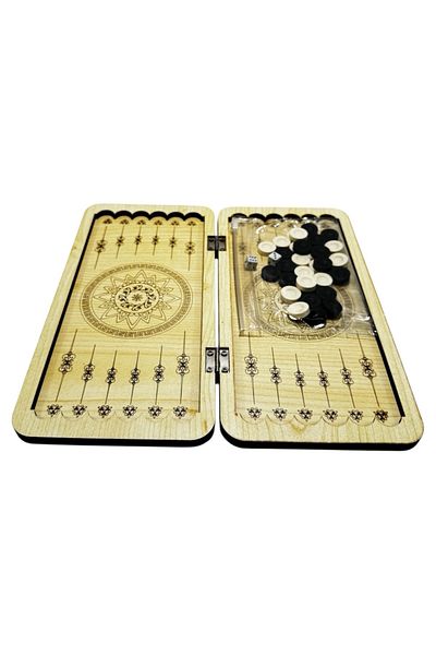 Kenpool 2025 Backgammon Travel Mini Mobile Bag Pocket Camping Picnic Cafe Backgammon Set Leather Case 24 X 12 cm