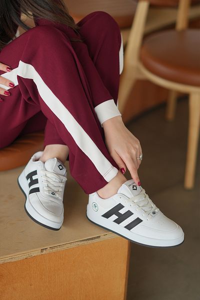 SOLAZER Pantofi de damă alb și negru - pantofi sport casual 037