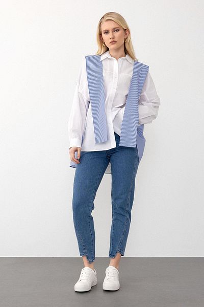 Olcay Cămașă casual cu garnitură Atkı_detailed - albă, model 9280