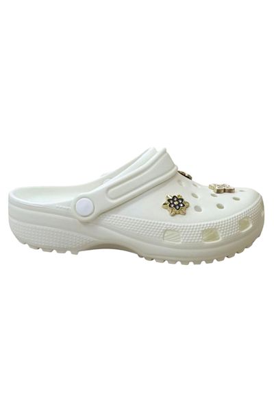 Akınal Bella Women's Cros Sabo Slippers Sea Pool Beach Garden Slippers Closed Toe Slippers with Stone Accessories