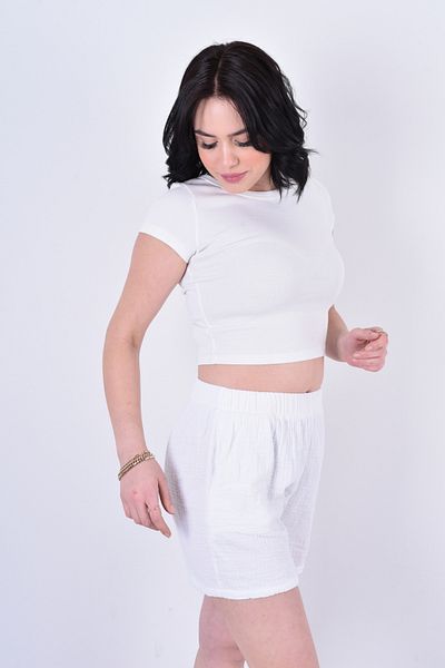 OTEXSA Women's Muslin Pocket Shorts 100% Cotton