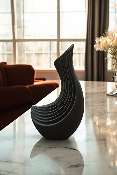 Swan Dekoratif Vazo, 19cm Bohem Siyah Modern Vazo