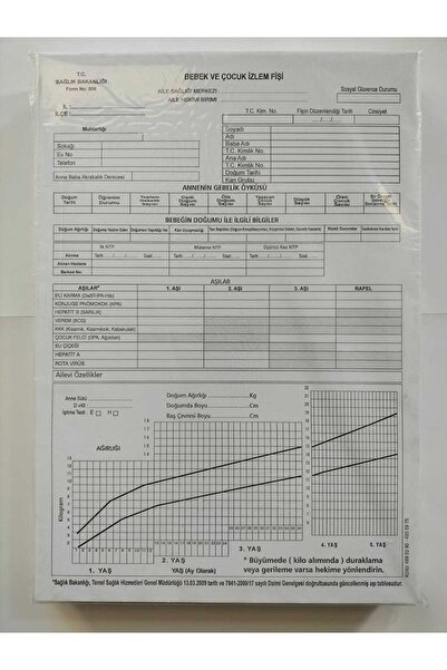 Kültür Matbaası Bebek Ve Çocuk Izlem Formu 100'lü