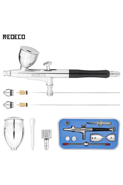 Choice NCT-GA01B Dual-Action Airbrush With Auto-Centering Nozzle, 7cc 13cc Cups, 0.2/0.3/0.5mm needle for M