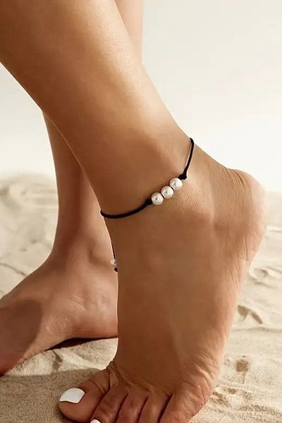 NBS Beautiful Naturel Stones Anklet Pearl Beaded for Stylish Women - Elegant Vintage Style, for Casual and Holiday Wear